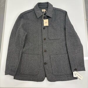 NWT Faherty Wool Blend Chore Jacket Charcoal Gray Size L Mens Workwear Coat